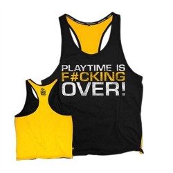 STRINGER - CAMISETA DE TIRANTES ABIERTA - "PLAYTIME IS F*CKING OVER" - (Dedicated)