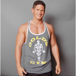 STRINGER JOE CONTRAST - CAMISETA DE TIRANTES GRIS/AMARILLO- - (Gold's Gym)