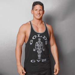 STRINGER JOE CONTRAST - CAMISETA DE TIRANTES NEGRO/GRIS - (Gold's Gym)