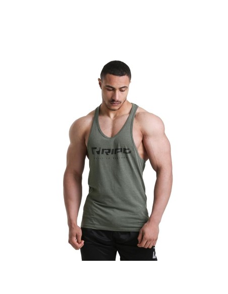 CAMISETA DE TIRANTES VERDE MILITAR/NEGRO - (Ript)