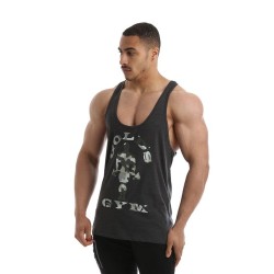 STRINGER  CAMO JOE - CAMISETA DE TIRANTES CHARCOAL MARL (GOLD´S GYM) - (Gold's Gym)