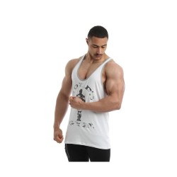 STRINGER  CAMO JOE - CAMISETA DE TIRANTES BLANCA (GOLD´S GYM) - (Gold's Gym)