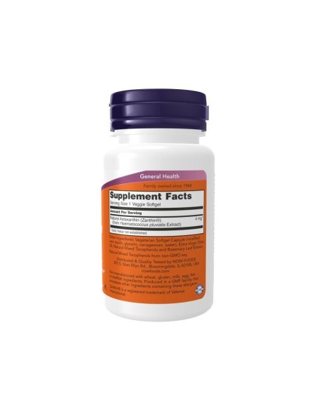 Astaxantina 4MG 60VEGGIE SOFTGELS (NOW Foods)