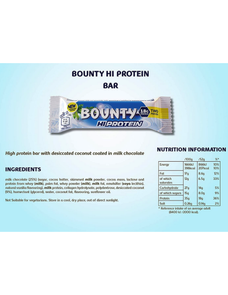 Bounty Hi Protein Bar 52G (Mars Protein)