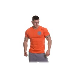 CAMISETA LOGO CHEST - LOGO EN EL PECHO HOMBRE COLOR NARANJA/TURQUESA (Gold's Gym)